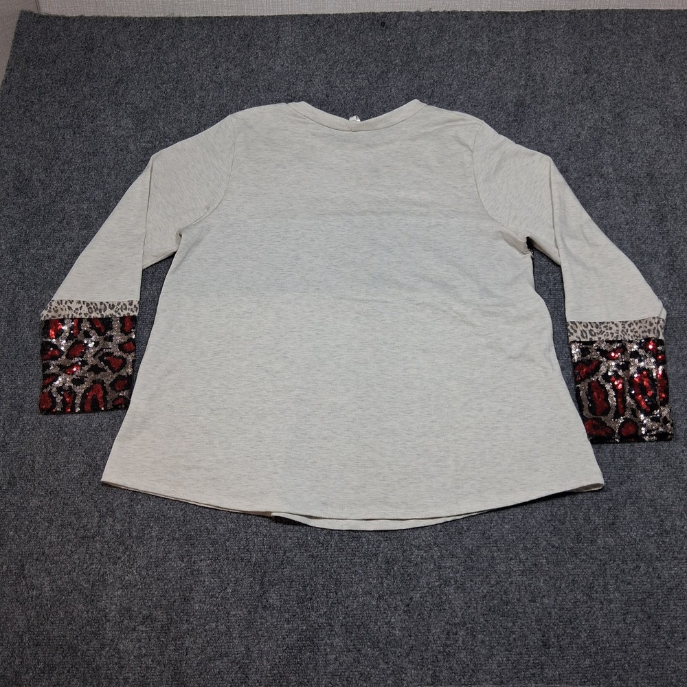 Lilypad Long Sleeve Top 1XL‎ Red Sequined Leopard Print - Picture 8 of 8